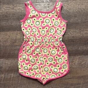 Hanna Andersson 100% Cotton Tank Romper w/ Minnie Mouse Print on Pink